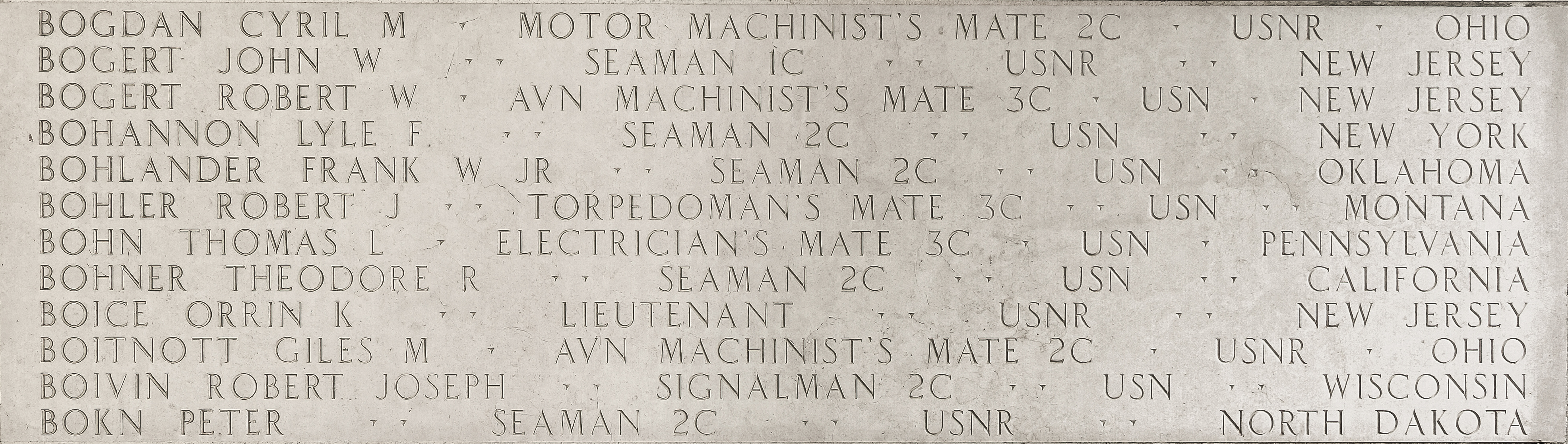 Robert Joseph Boivin, Signalman Second Class